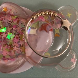 Silver Star Ring Band with 14k Gold Filled Beads Fidget Ring